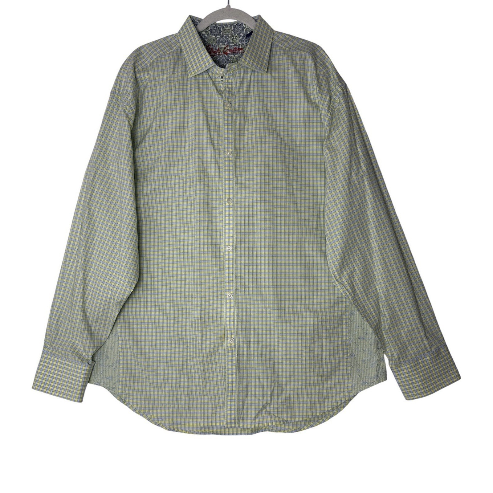 Robert Graham Shirt Men 3xl Plaid Long Sleeve Bottom Up Formal Career Designer
